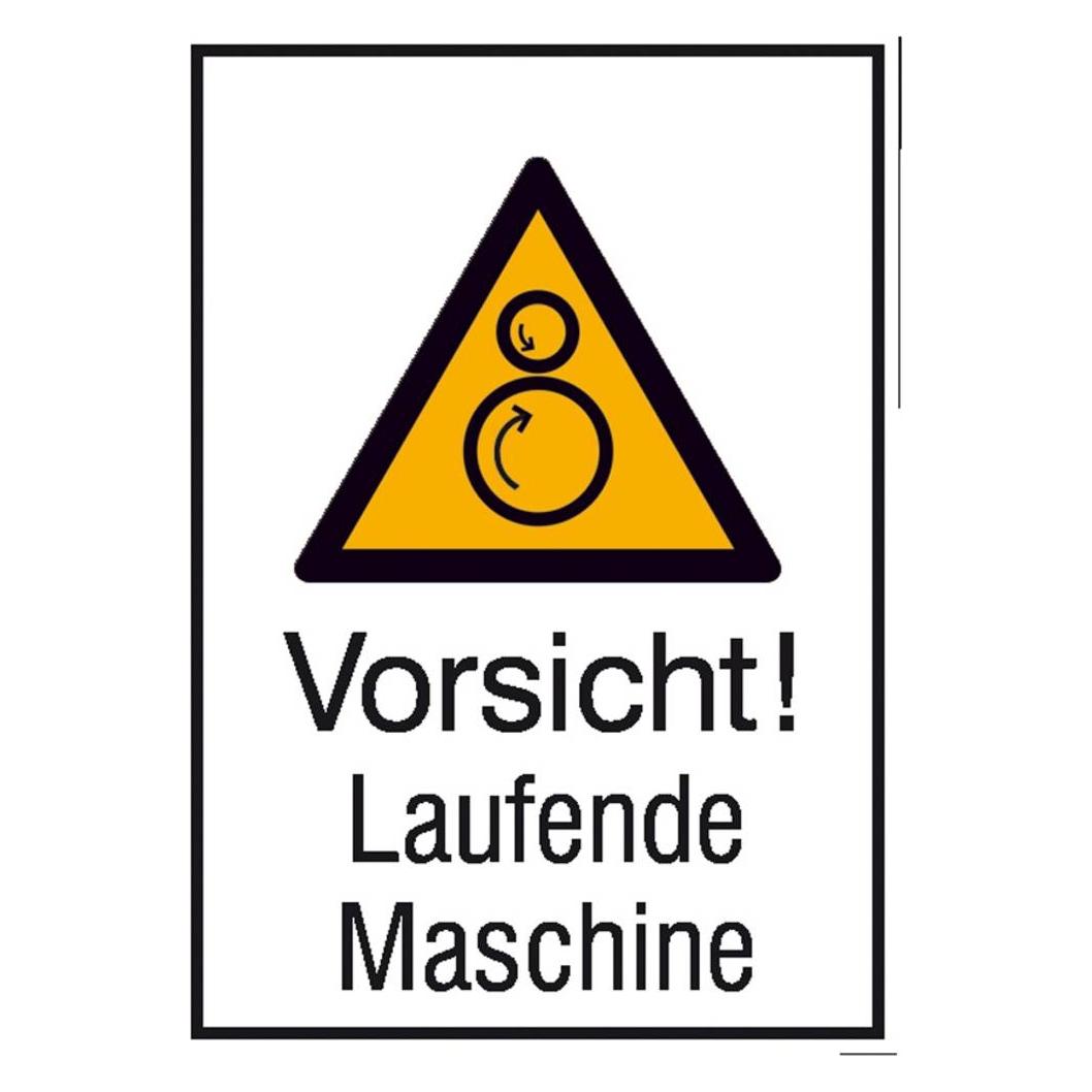 Wolk Warn-Kombischild Vorsicht! Laufende Maschine Folie selbstklebend B x (21.0766)