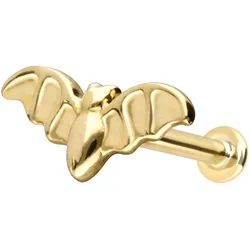 14 Karat Gold Labret mit Innengewinde FLEDERMAUS