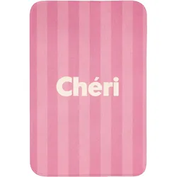 BADEMATTE Gestreift - Rosa - Chéri Rutschfest 60x90 cm