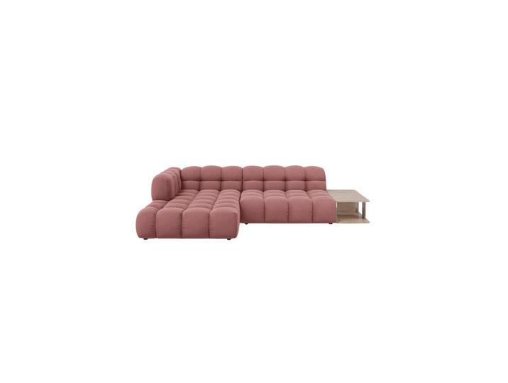 4-Sitzer Design Ecksofa „Sky“ mit Beistelltisch Samt Flamingo Rosa chosen by Bloomingloft