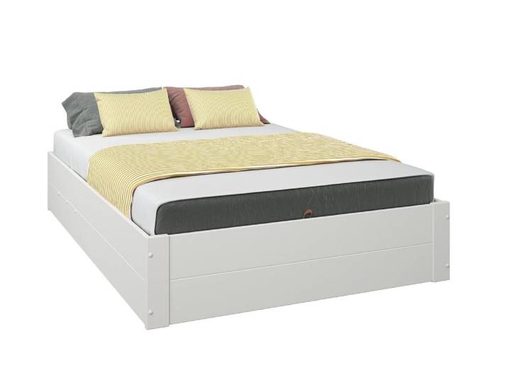 Lit coffre 160x200 en bois Blanc