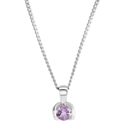 Kette mit Anhänger FIRETTI "Schmuck Geschenk Silber 925 Halsschmuck Halskette Panzerkette", bunt (silberfarben, lila), Halsketten, Damen, Silber 925 (Sterlingsilber), L: 42 B: 1mm, mit Amethyst, B:1mm