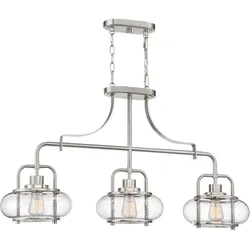 Elstead Lighting Quoizel Trilogy Pendelleuchte 3-flammig Nickel gebürstet