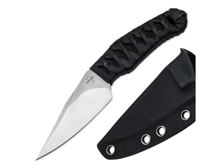 BÖKER PLUS® 302 - feststehendes Premium EDC Messer mit Nitro-V Stahl - kompaktes Fixed Blade 42a konform - Profi Taschenmesser mit Kydexscheide & Gürtelclip - Designer Messer mit Rochenhaut Imitat