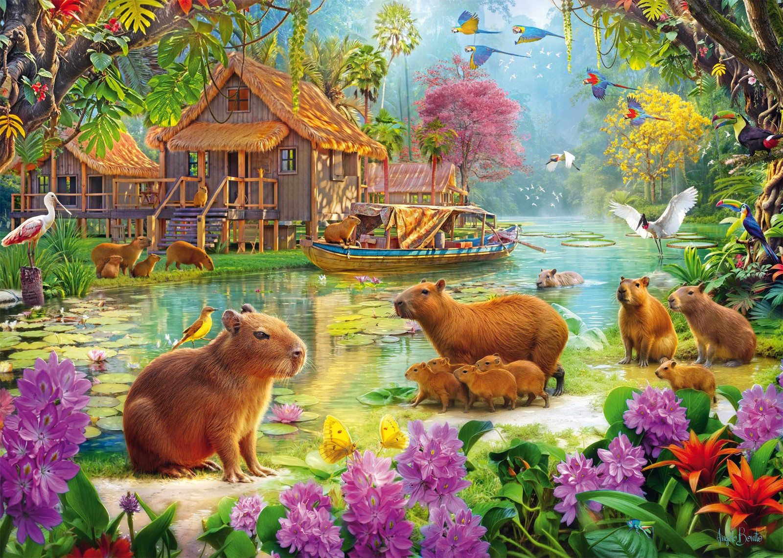 Schmidt Spiele Puzzel Oase der Capybaras 2000 stukjes