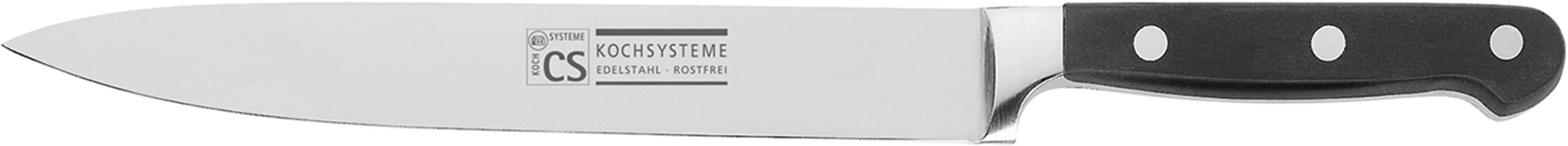 Fleischmesser CS KOCH-SYSTEME "PREMIUM, 20 cm, Edelstahl rostfrei", schwarz, Klingenlänge 20cm, Edelstahl, Kunststoff, Kochmesser, Fleischmesser, mit hoher Schneidqualität