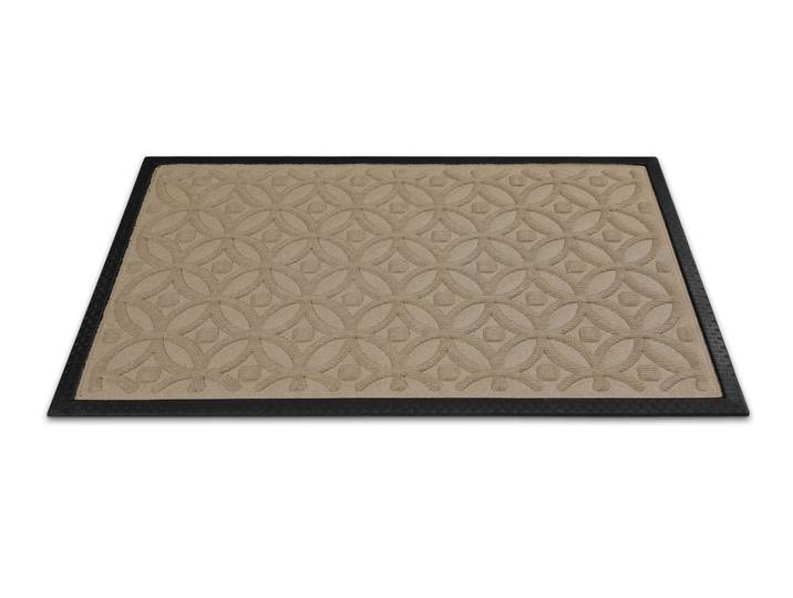 Fussmatte WECON HOME Midnight Mosaic , beige (sand beige), B:60cm H:4mm L:90cm, Polyester, Teppiche, Fussmatte, pflegeleicht, rutschfest, Ornamente, Innen & Aussen, Schmutzfangmatte