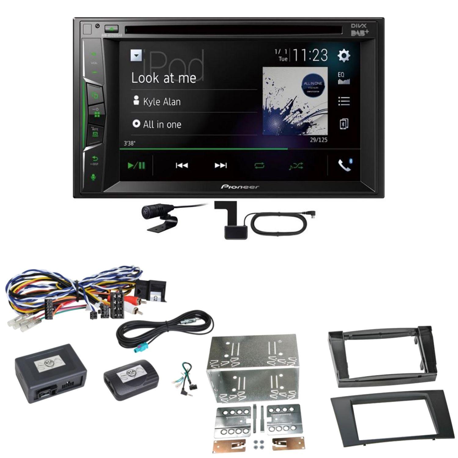 Pioneer AVH-A3200DAB Bluetooth DAB CD Einbauset für Mercedes W211 CLS W219
