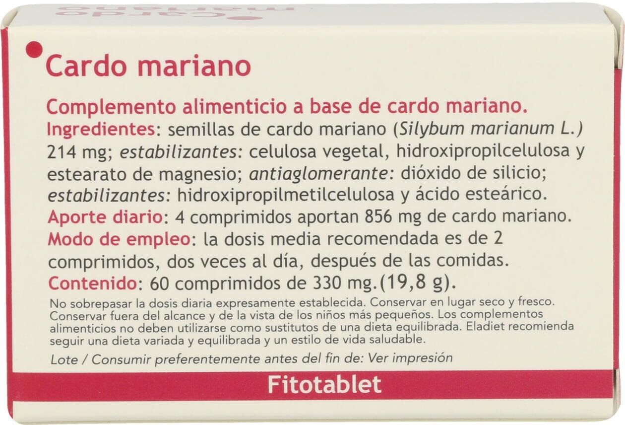 ELADIET Fitotablet cardo mariano 60 comp
