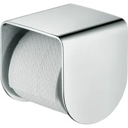 Hansgrohe AXOR Universal Softsquare Toilettenpapierhalter, Polished Black Chrome, Wandmontage mit verdeckter Befestigung, Bohrloch-Durchmesser 6 mm