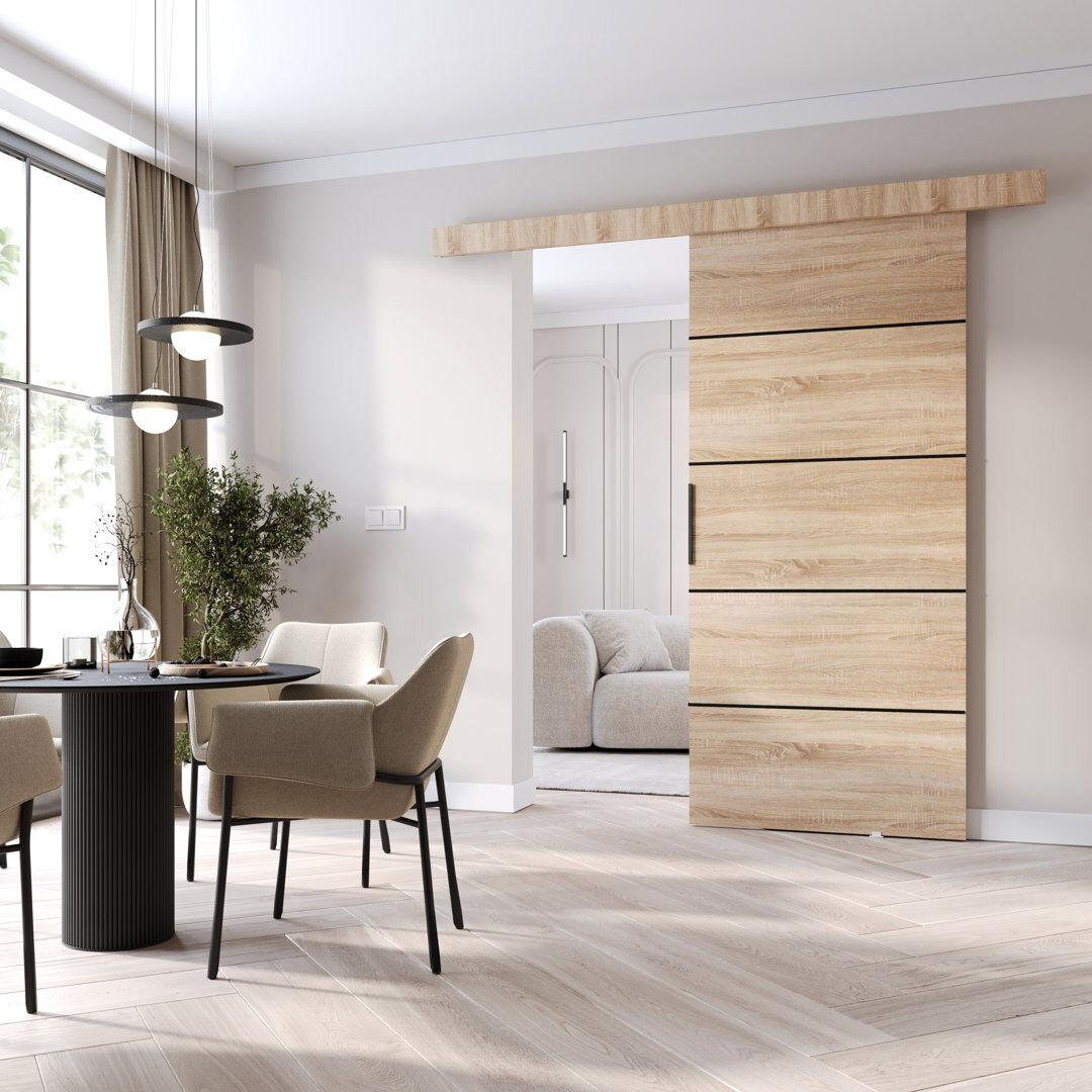 MINIO go for it Sliding Door Prim 2K, Interior Door Sonoma Oak 86cm x 205cm