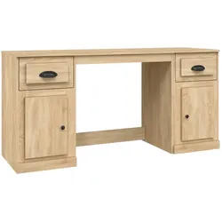 Helloshop26 - Büroschreibtisch Arbeitsplatz Computermöbel Arbeitszimmer mit Schrank Sonoma-Eiche braunes Holzwerkstoff 02_0023387