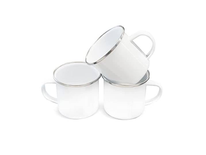 48x Emaille Tassen/Enamel Becher für Sublimation mit Orca Coating AAA Qualität – Bedruckbar, hitzebeständig & langlebig – Perfekt für personalisierte Designs & Werbezwecke für Sublimationsdruck