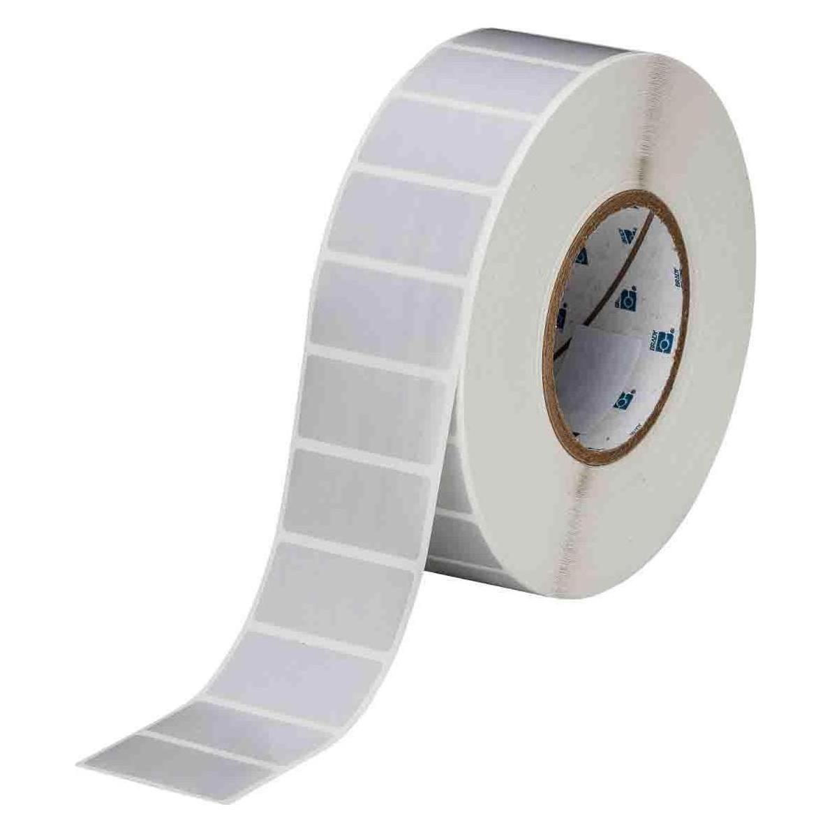Brady Polyesteretiketten, satin, silber, mit Klebstoff auf Gummibasis, 76-mm-Kern (55.88 mm) (THT-17-480-3)