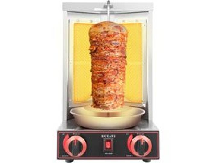 Gaz Moyen-Orient BBQ Machine à kebab verticale 3000 W Acier inoxydable 2 brûleurs 12 kg