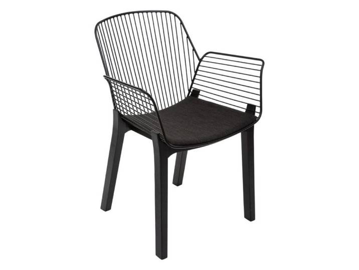 Fauteuil Fil « Alby » en plastique & bois Atmosphera - Noir