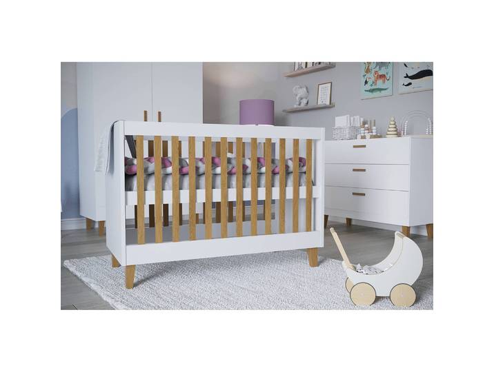 Lit bébé 60 x 120cm Blanc/Blanc
