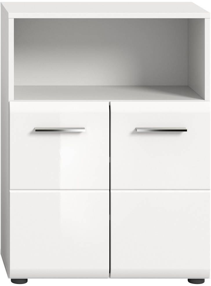 Pharao24.de Midischrank Seitenschrank mit Mit 4 Tueren und Mit Metallgriffen