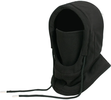 Multisell Products Hub Windproof Hooded Cap For Men Women, Thermal Face Mask, Warm Fleece Neck Warmer black