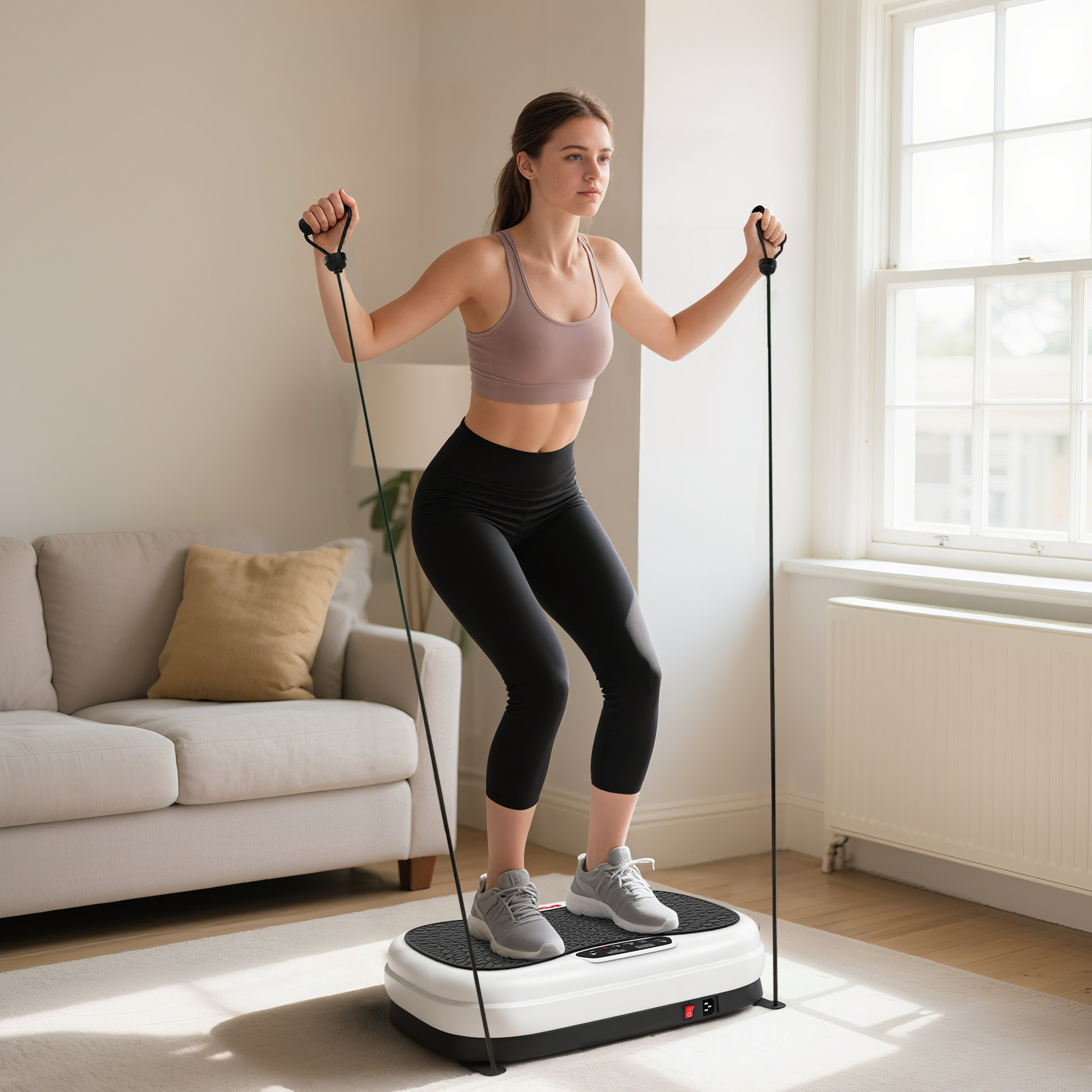 Sportnow Piattaforma Vibrante con 50 Velocità e 3 Programmi, Schermo LED e Telecomando, 52x34x14 cm, Nero e bianco   Aosom Italy