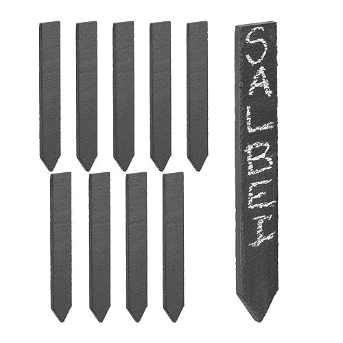 Relaxdays Plantenlabels van leisteen, set van 10 stuks, antraciet, 20 x 3 cm
