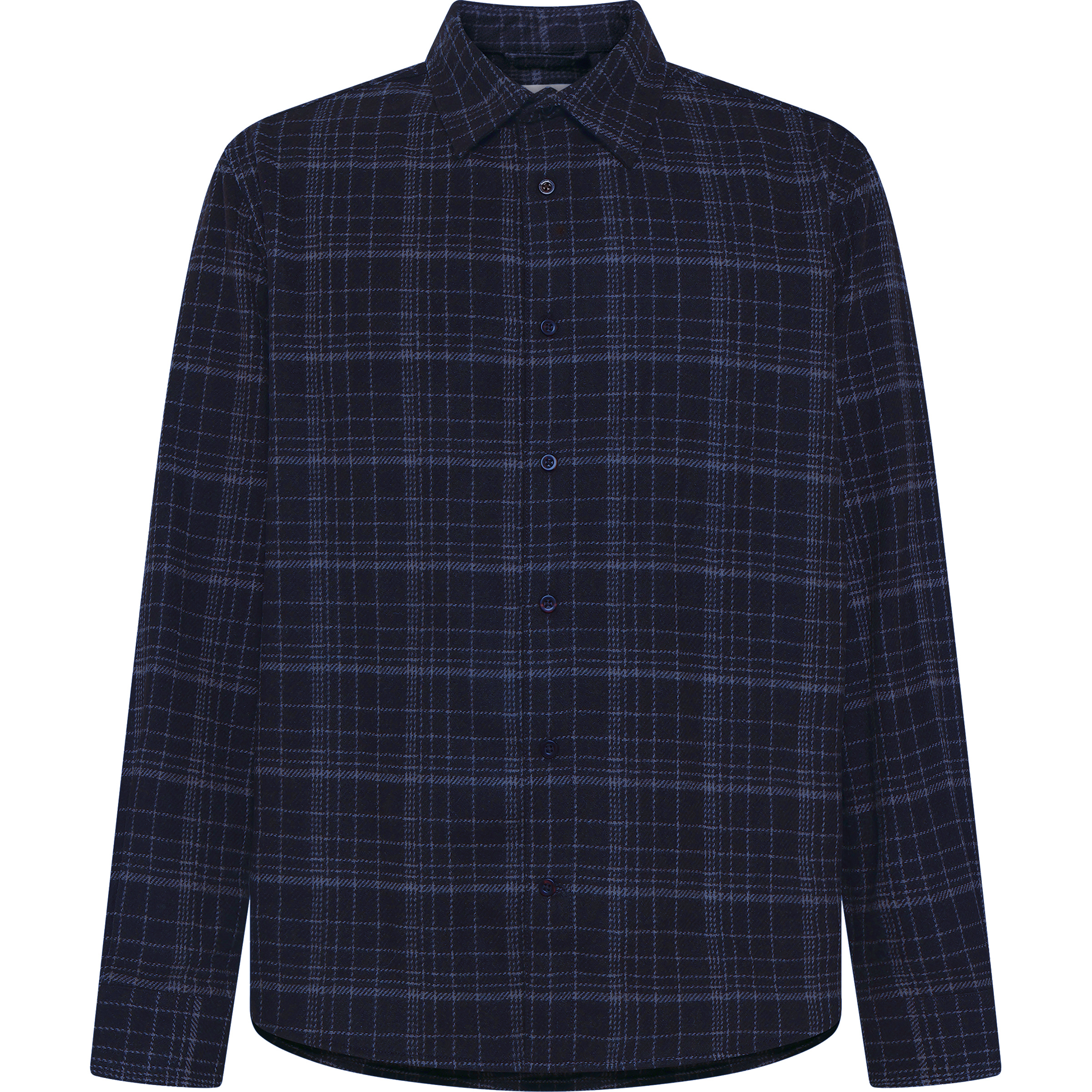 KnowledgeCotton Apparel Dune Regular Merino Check Herren Hemden blau Größe M Lifestyle Hautfreundlich Merinowolle