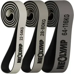 NEOLYMP Resistance Bands aus doppelbeschichtetem Naturlatex, Größe 103 x 8,3 cm in Grau 3