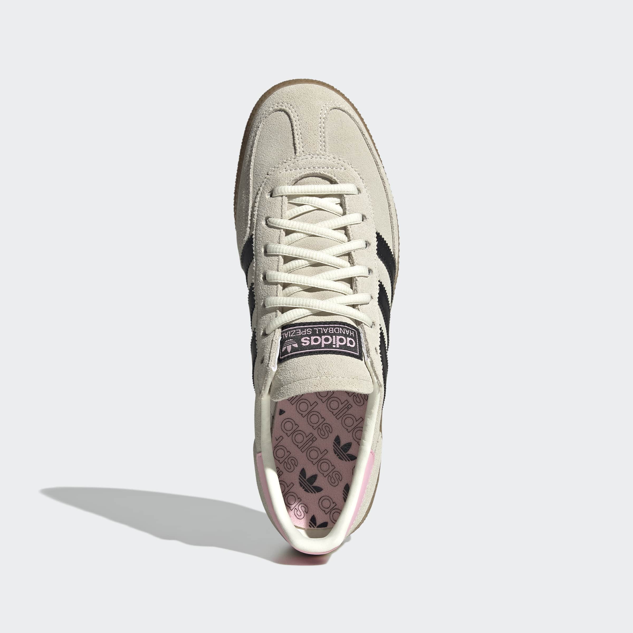 Sneaker ADIDAS PERFORMANCE "HANDBALL SPEZIAL", Herren, Gr. 42, beige (oweiß, cblac, juventus turin), Leder, Schuhe Sneaker, AS Roma oweiß, cblac, juventus turin 42