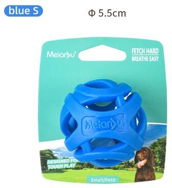 Fusion Finds Floating Dog Chew Ball For Aggressive Chewers Indestructible Rubber Dog Toy With Dental Cleaning Design blue