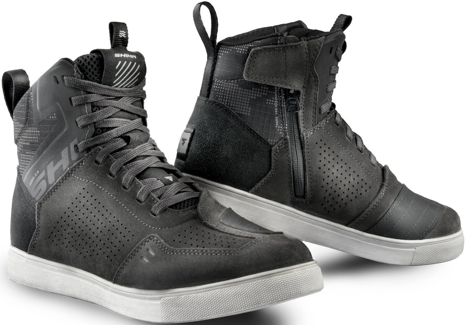 SHIMA Rebel Vented 2.0 perforierte Motorrad Schuhe REBEL-2.0-VENT-MEN-GREY-47