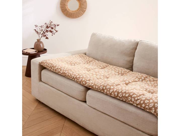 Long coussin de canapé jacquard léopard - Blancheporte