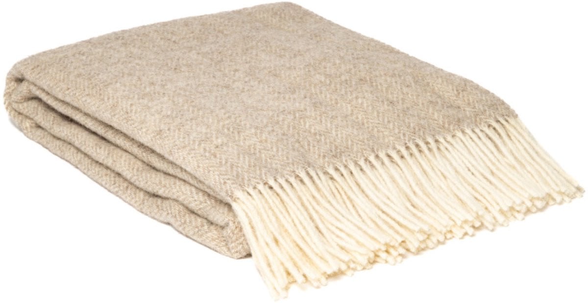 WOOOL Plaid Zelandia Lux Beige 140 x 200 cm 100% Wol