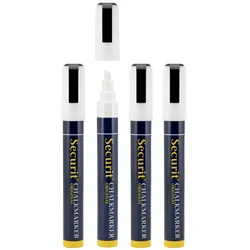 Securit® 4er-Set Flüssigkreidemarker - Weiß - Keilspitze 2-6mm