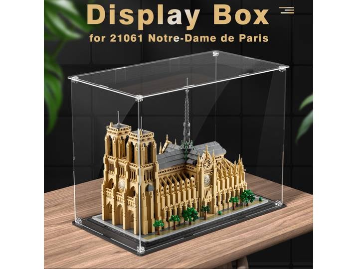 Boîte de présentation en acrylique pour Lego 21061, vitrine pour blocs de construction Notre-Dame de Paris, boîte de rangement transparente anti-poussière