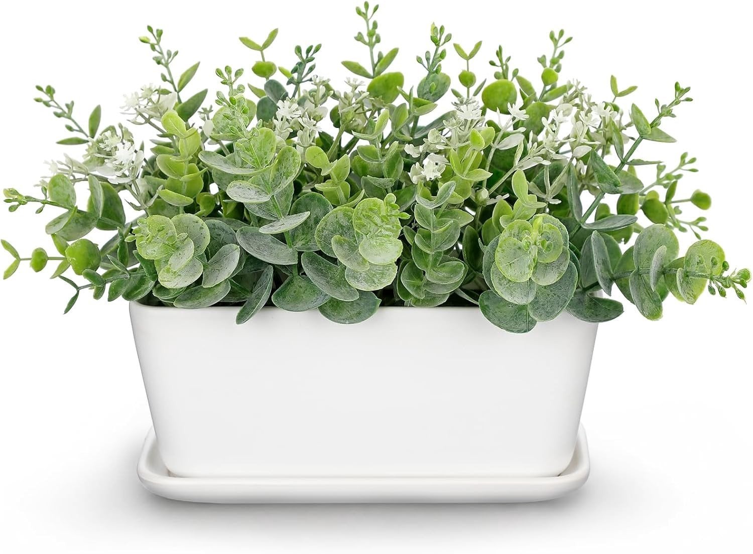 Realistische Eucalyptus kunstplant in keramische pot voor binnen