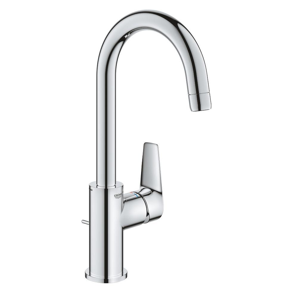 Grohe StartEdge Lavaboarmatur, wassersparend, Zugstangen Ablauf, Schnell-Montage-System, L-Size, chrom (24201001)
