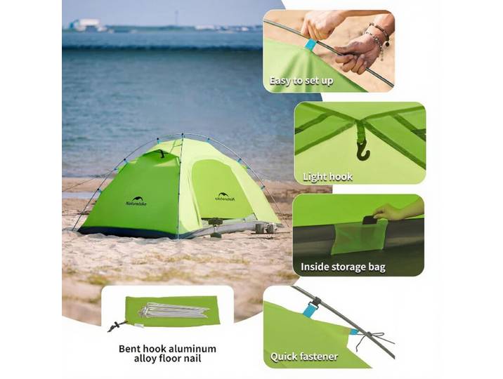 Naturehike P-serie 4-seizoenen 2-persoons ultralichte anti-UV campingtent