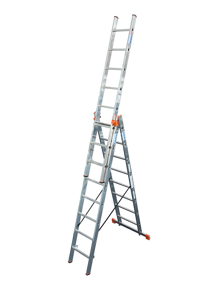 KRAUSE Tribilo 3x8 Sprossen + Treppenfunktion - MONTO Vielzweckleiter | Neue Norm - Art-Nr: 129741