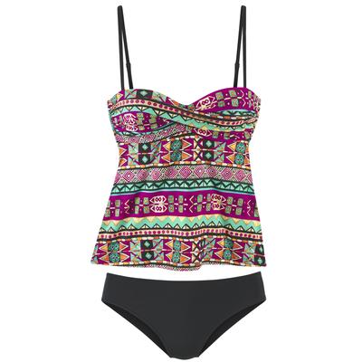 Bügel-Tankini BUFFALO, Damen, Gr. 44, Cup C, pink (pink bedruckt), Polyester, bedruckt, Bikini-Sets, mit farbenfrohen Design