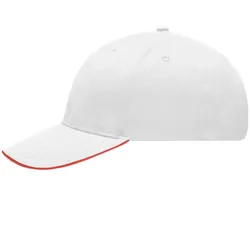 Basecal Light Brushed "MB6541" 6-Panel-Sandwich - white/red