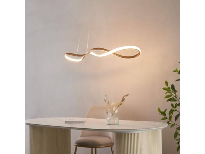 Suspension LED Marceline dorée 80 cm 35 W 3000 K LED intégrées 35 W\, longueur 80 cm\, aluminium doré\, lumière blanc chaud 3000 K