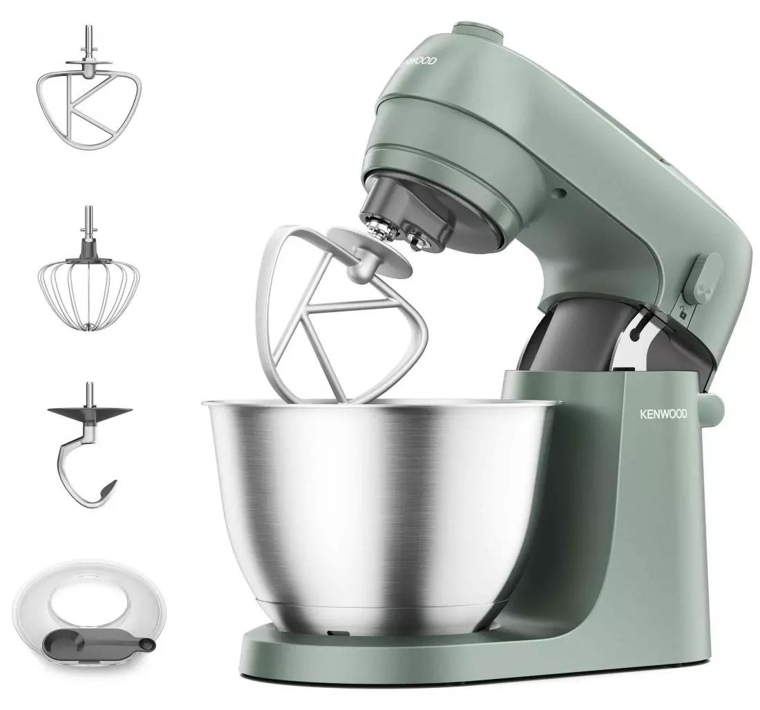 Kenwood Go KZM35 000GR Mixer in het groen met roestvrijstalen onderdelen en pulsknop