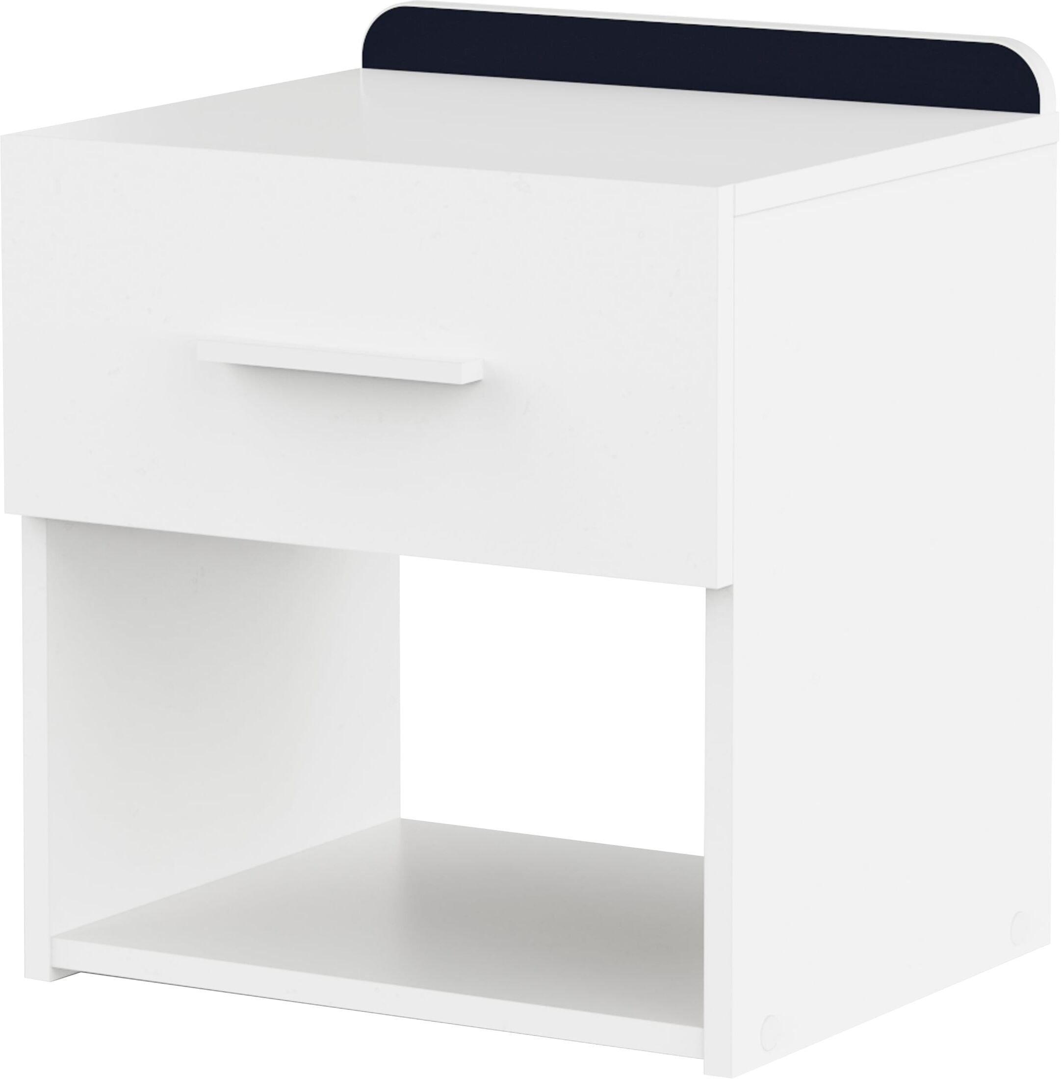 Nachtschrank DEMEYERE GROUP "REVERSO Nachttisch mit 1 Schublade", weiss (matt weiß), B:40cm H:45,8cm T:34,3cm, Holzwerkstoff, Schränke, Nachtschrank, modernes minimalistisches Design matt weiß Matt weiss, B/H/T: 40cm x 45,8cm x 34,3cm, Schubladen: 1 Stk.