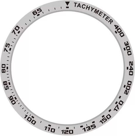 INF Silber & Schwarz Geschwindigkeits-Zeitskala Lünettenring 45mm kompatibel mit Samsung Galaxy Watch 5 Pro