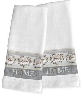 Laura Home "Laural Home Loving Home Cotton Hand Towel Set of 2 - 16x29 - 16"" x 29"""