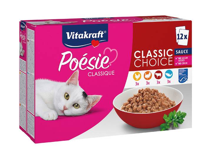 Vitakraft Poésie Classique Katzenfutter in Sauce Classics 12x85g