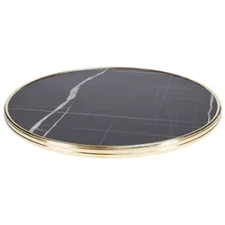 Bistromania Runder Esstisch MARCEAU - Marmor MARQUINO - Messingkreis