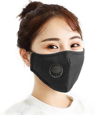 United Premium Washable Reusable Face Mask With Replaceable Filter & Breath Valve black
