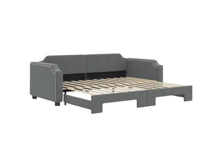 PUGYNBK Schlafsofa Nest, dunkelgrau, 90 x 200 cm Struktur aus Holz und Metall, Lattenrost enthalten, Matratze nicht im Lieferumfang enthalten, Wohnzimmer oder Schlafzimmer