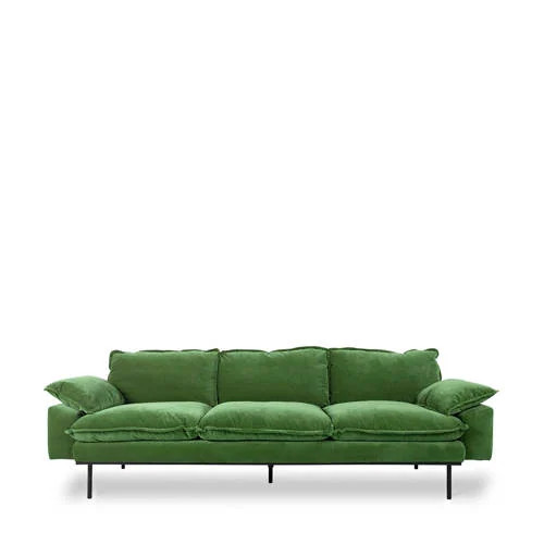 HKliving Retro 4-zitsbank - Groen